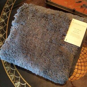 Casaluna Plush Blue Bath Rug Mineral Gray